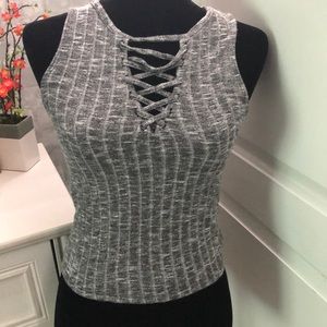 This is a tank top with strings in the front!